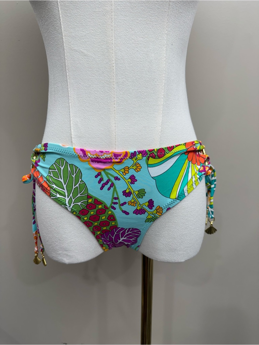 NWT Trina Turk Floral Side Tie Bikini Bottom Size 6
